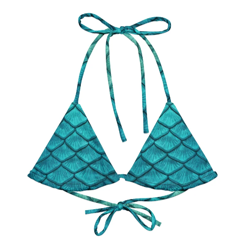 Sea Sapphire Recycled String Bikini Top