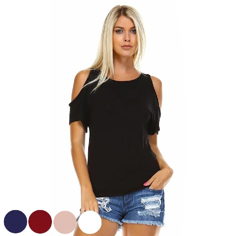 Women's Open-Shoulder Short Sleeve Top - Assorted Sizes