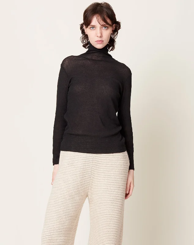 Cotton Turtleneck in Sumi