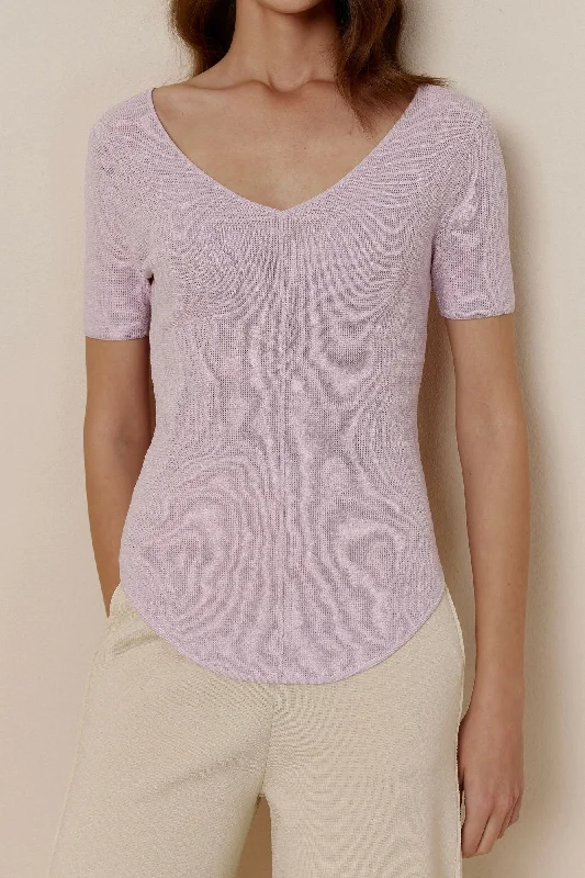 Easy Knit V-Neck Tee