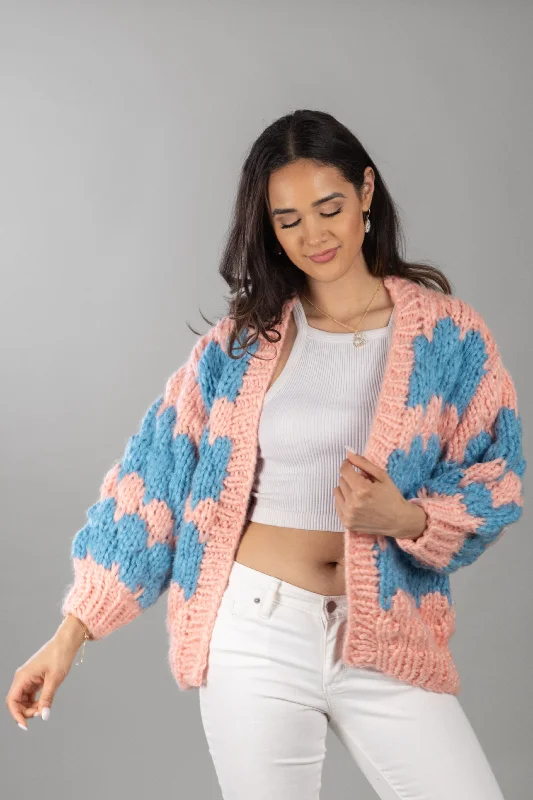 Chunky Knit Cardigan Two Tone