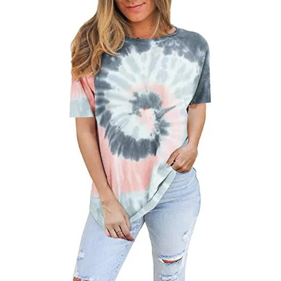 Women's Tie Dye Sweatshirt Casual Crewneck Pullover Shirts