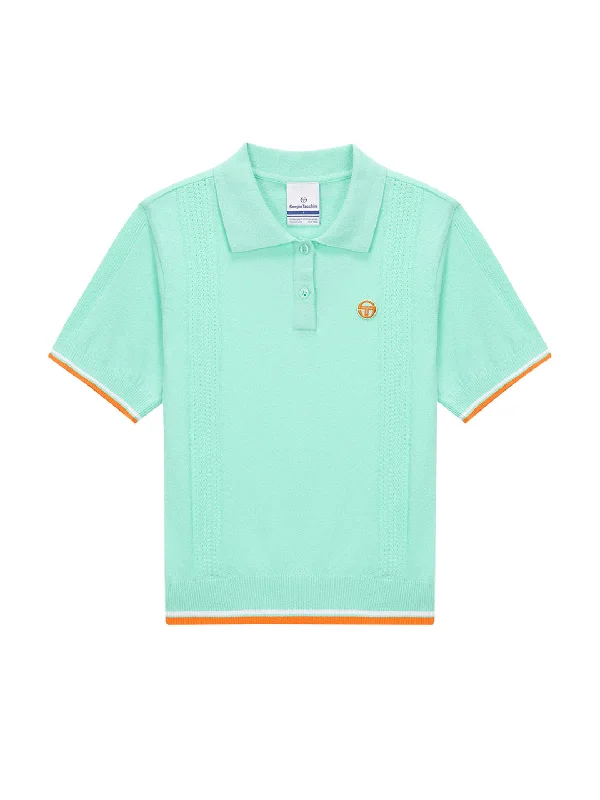 Preppy Knit Polo- Light Mint