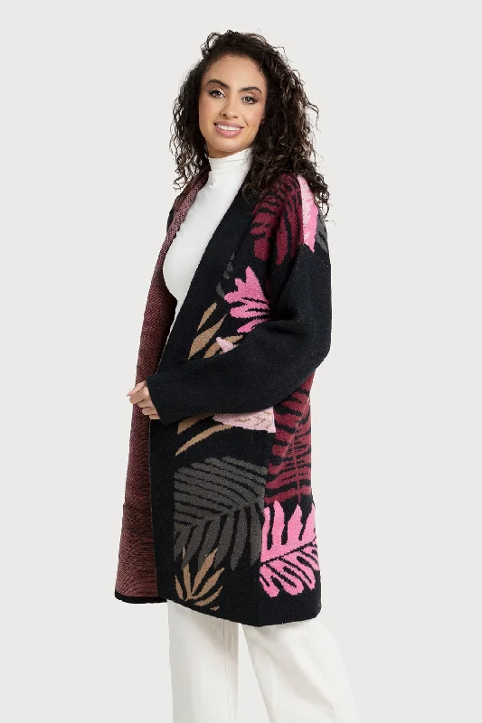 Tropical Leaves Cardigan Multi Color