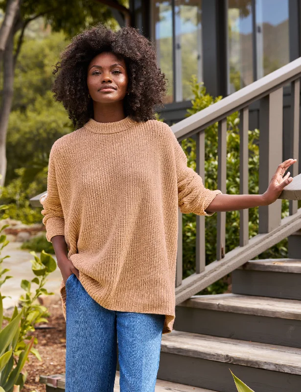 MONTECITO SWEATER Camel, Pure Italian Cotton