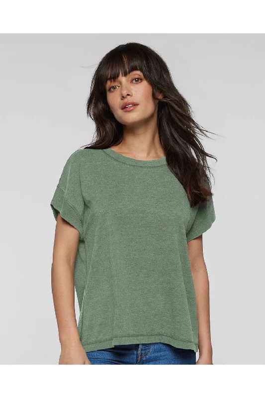 LAT Womens Relaxed Vintage Wash Short Sleeve Crewneck T-Shirt - Basil Green