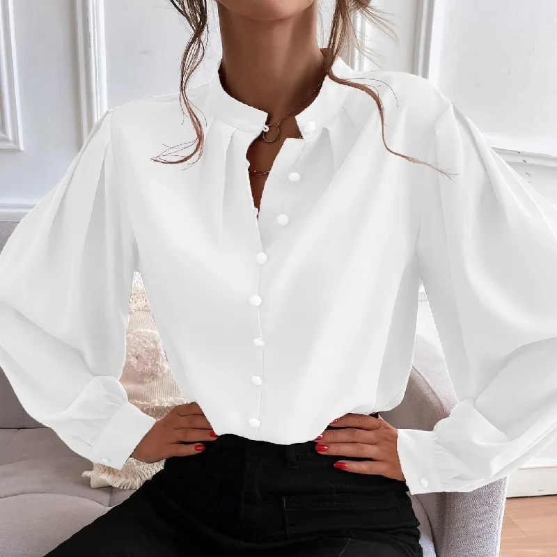 Bishop Sleeve Button Up Blouse