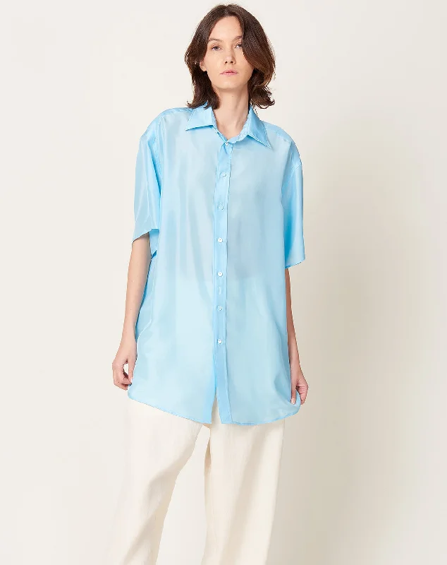 Silk Shirt in Turquoise