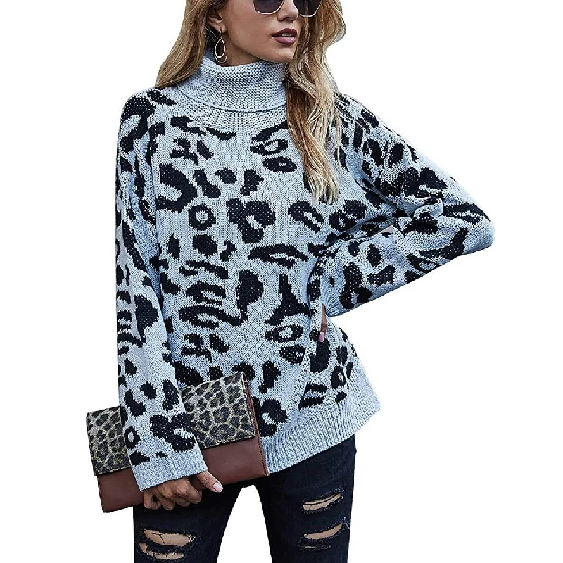 Women's Turtleneck Knitted Sweater Long Sleeves