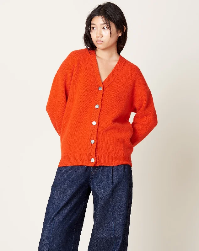 Elrich Cardigan in Red Orange