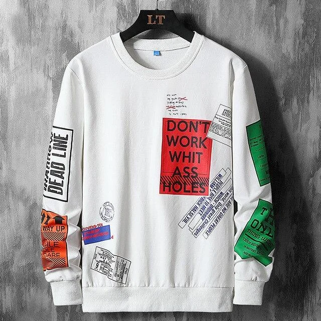 Don't Work Whit Graffiti Sweatshirt For Men