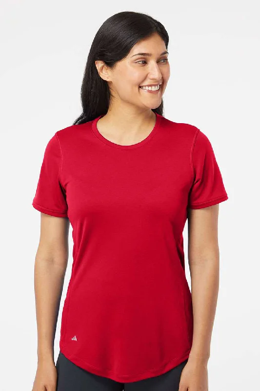 Adidas Womens UPF 50+ Short Sleeve Crewneck T-Shirt - Power Red