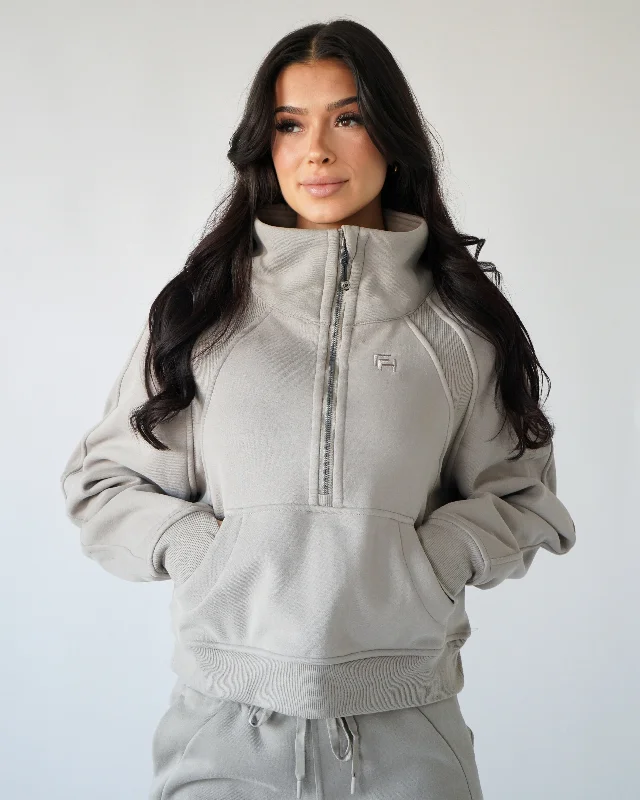 Lounge Half-Zip Sweatshirt - Taupe