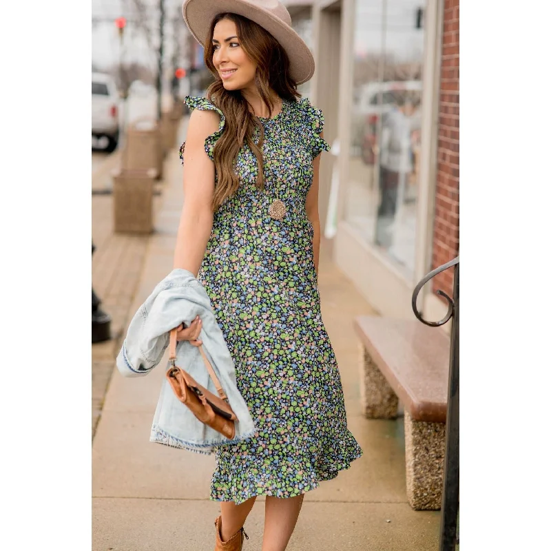 Blooming Floral Midi Dress