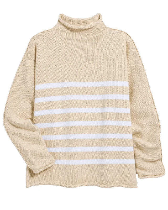 Sand with White Stripe Monterey Sweater