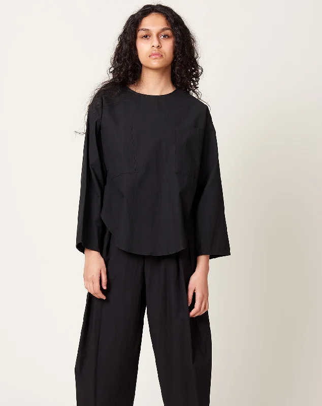 Pocket Popover Top in Black