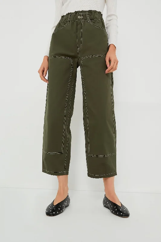 Olive Organic Barrel Work Pant