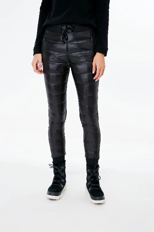 Black Hybrid Down Joggers