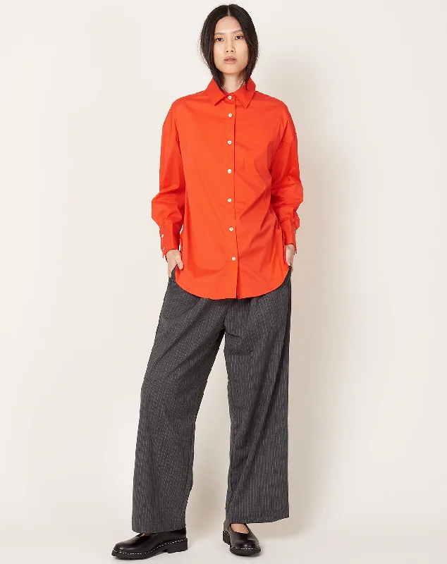 Oversize Cotton Shirt in Coral