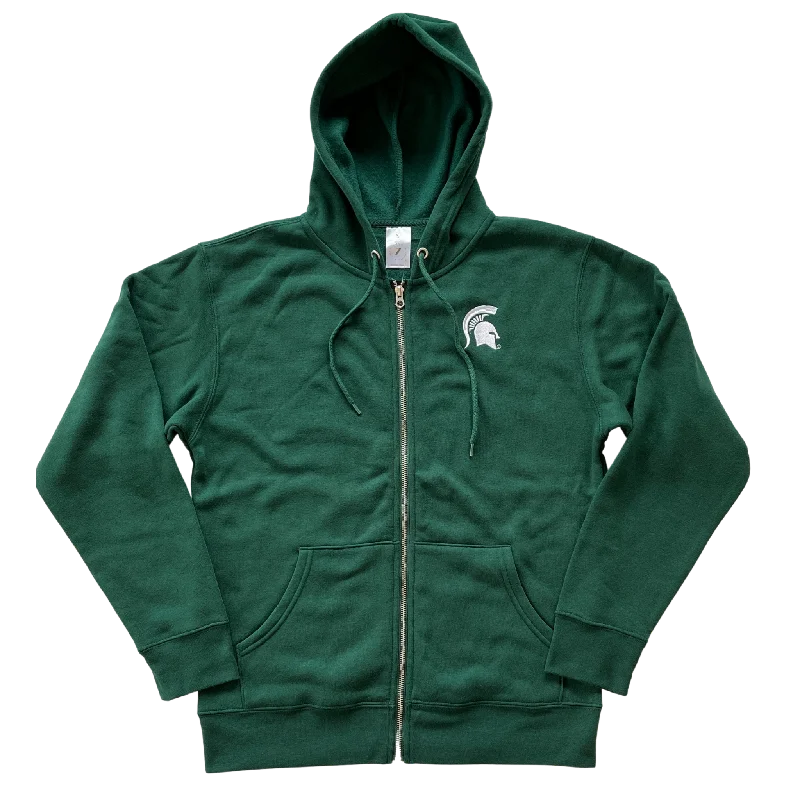 Spartan Helmet Zippered Fleece Hoodie