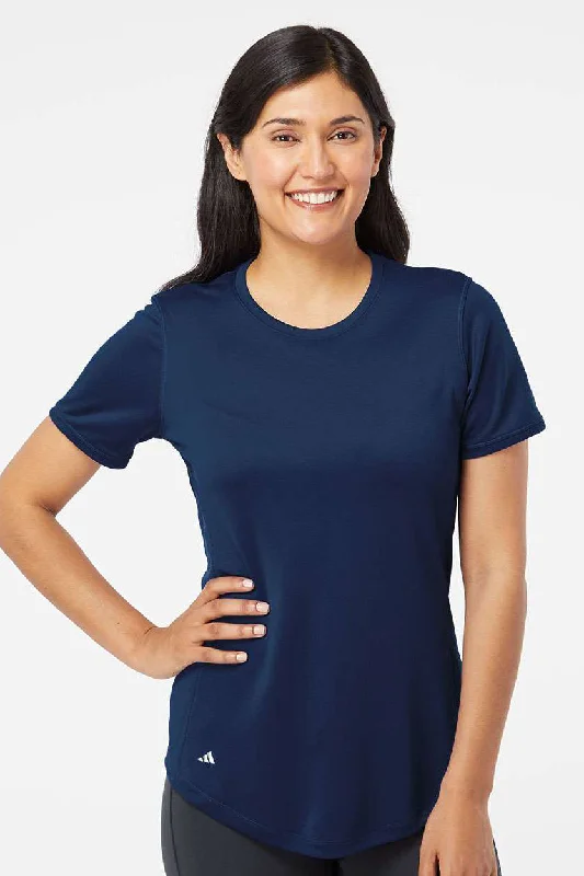 Adidas Womens UPF 50+ Short Sleeve Crewneck T-Shirt - Collegiate Navy Blue