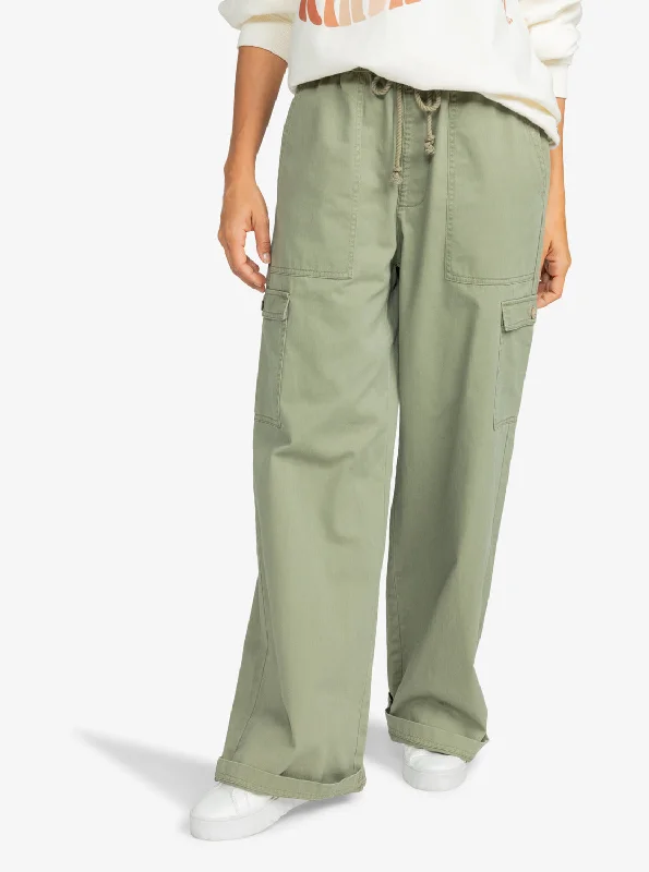 Precious High Waist Cargo Pants - Deep Lichen Green