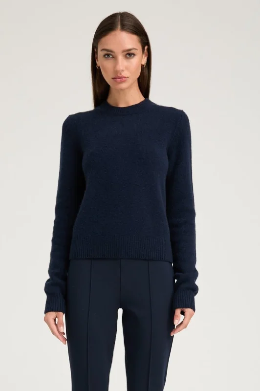 Navy Cashmere Crewneck Sweater