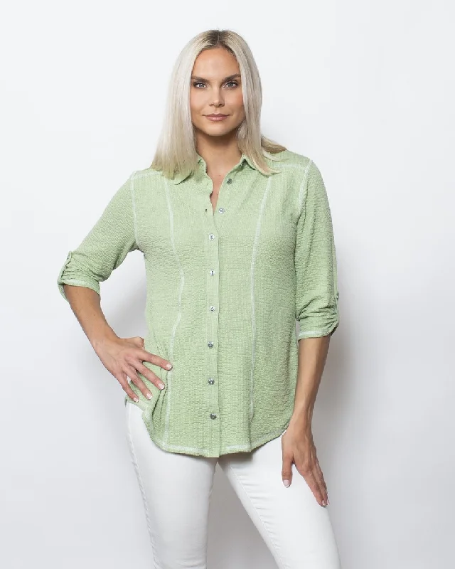 SnoSkins Seersucker Knit Button Shirt 66570-24S