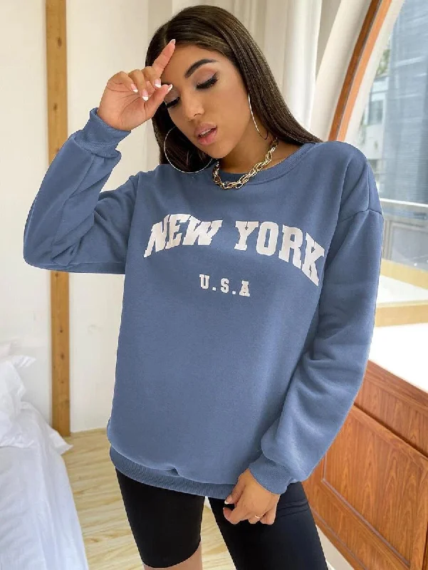 Women's Oversized Sweatshirt Dusky Blue