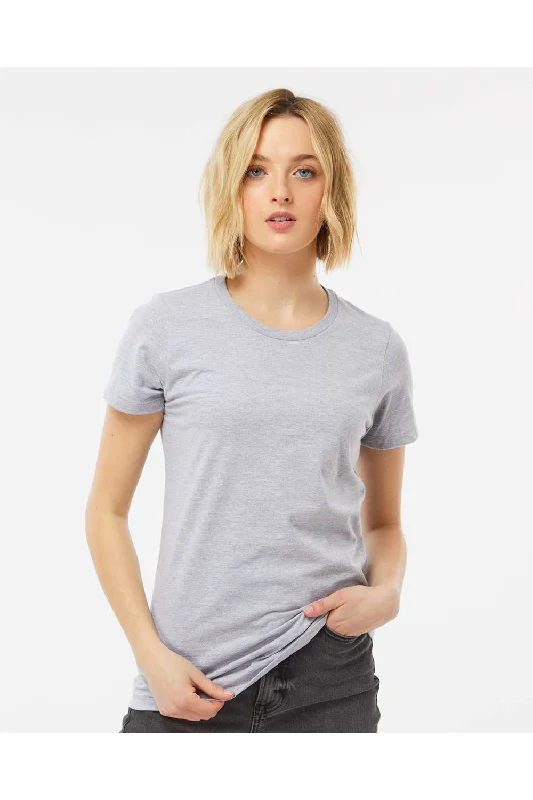 Tultex Womens Premium Short Sleeve Crewneck T-Shirt - Heather Grey - Closeout