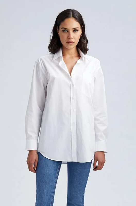 White Slim Fit Button Down With Pocket