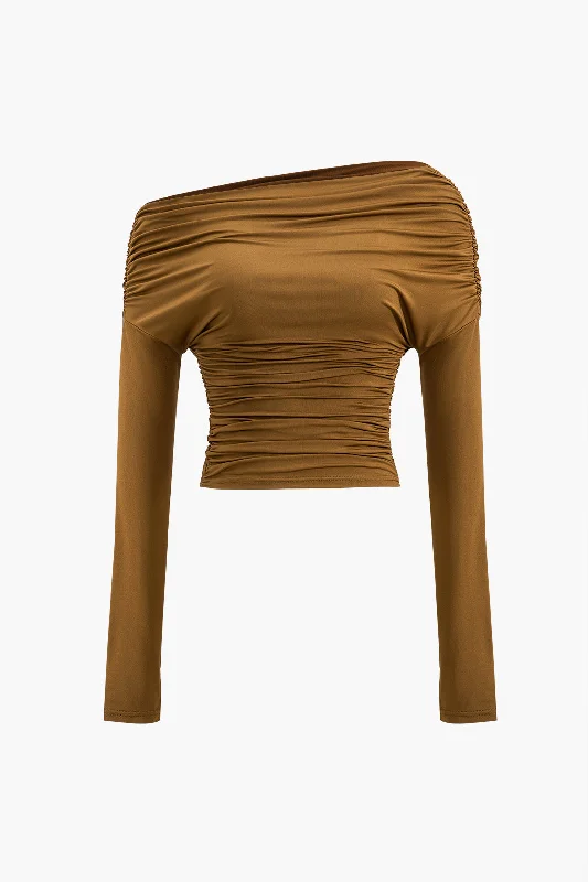 Ruched Long-Sleeve Top