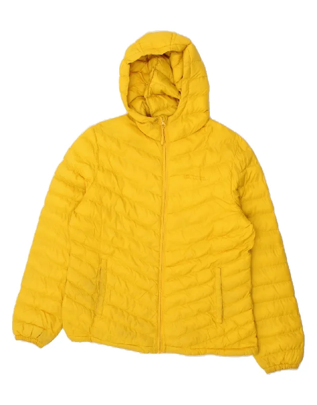 MOUNTAIN WAREHOUSE Womens Hooded Padded Jacket UK 14 Large  Yellow Nylon