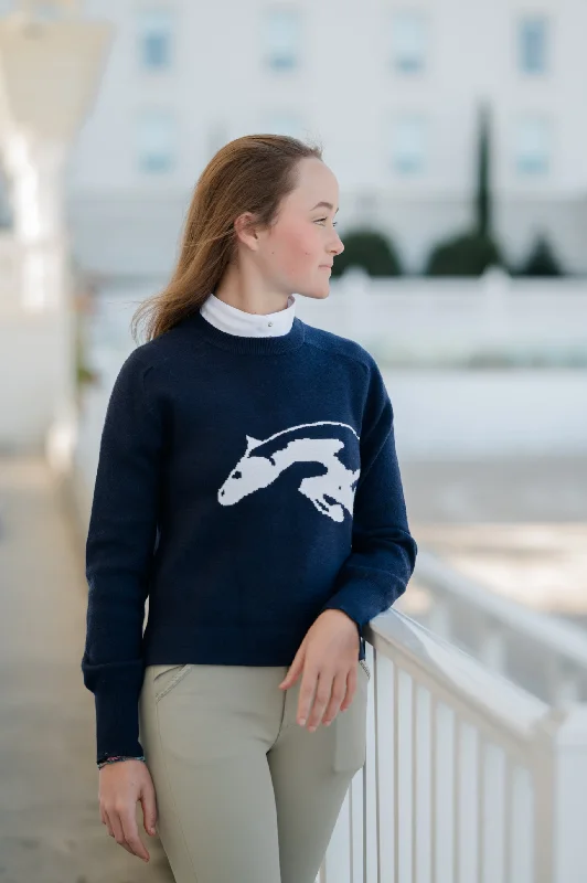 The Salta Sweater- Navy / White