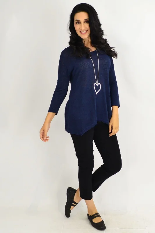 Navy Shark Bite Tunic Top