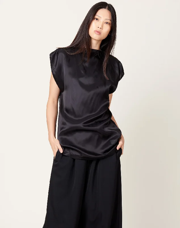 Sleeveless Zipper Top in Black