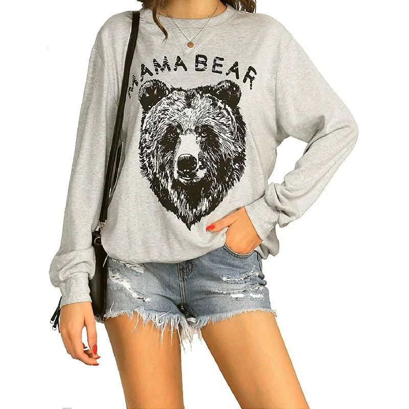 Women's Cute Long Sleeve Top Loose Crewneck Pullover Sweatshirt