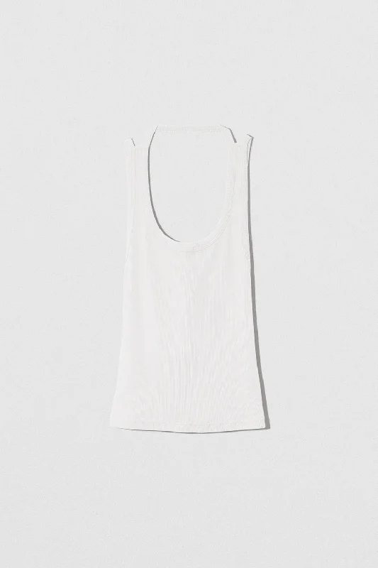 Blank Tank Top Natural White Cotton Rib