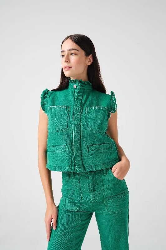 Pablo Vest in Jade Green