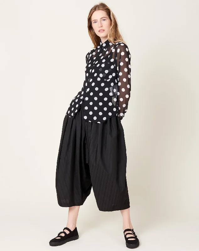 Sheer Polka Dot Shirt in Black