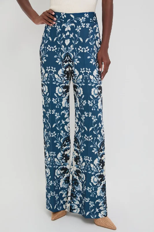 Indigo Reflection Drapey Twill Erin Pants