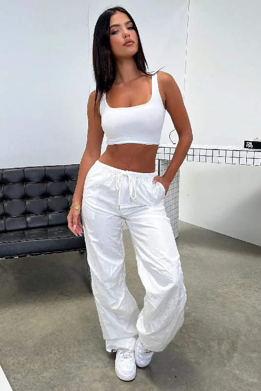 Karter Parachute Pants - White